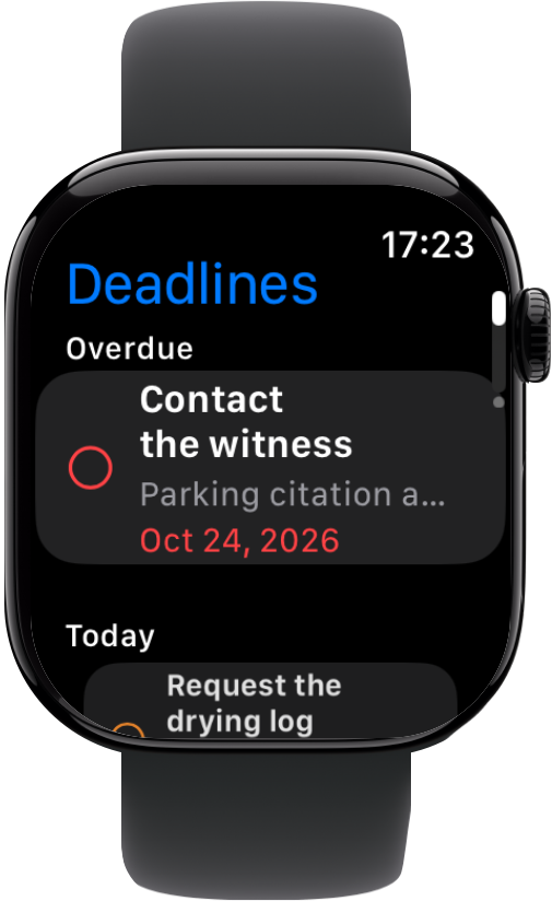 Aktenverwaltung – Fristen am Handgelenk auf der Apple Watch